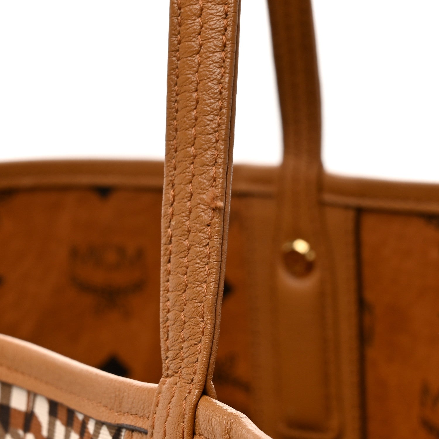 MCM Visetos Medium Liz Reversible Shopper Tote Cognac 17 of 19