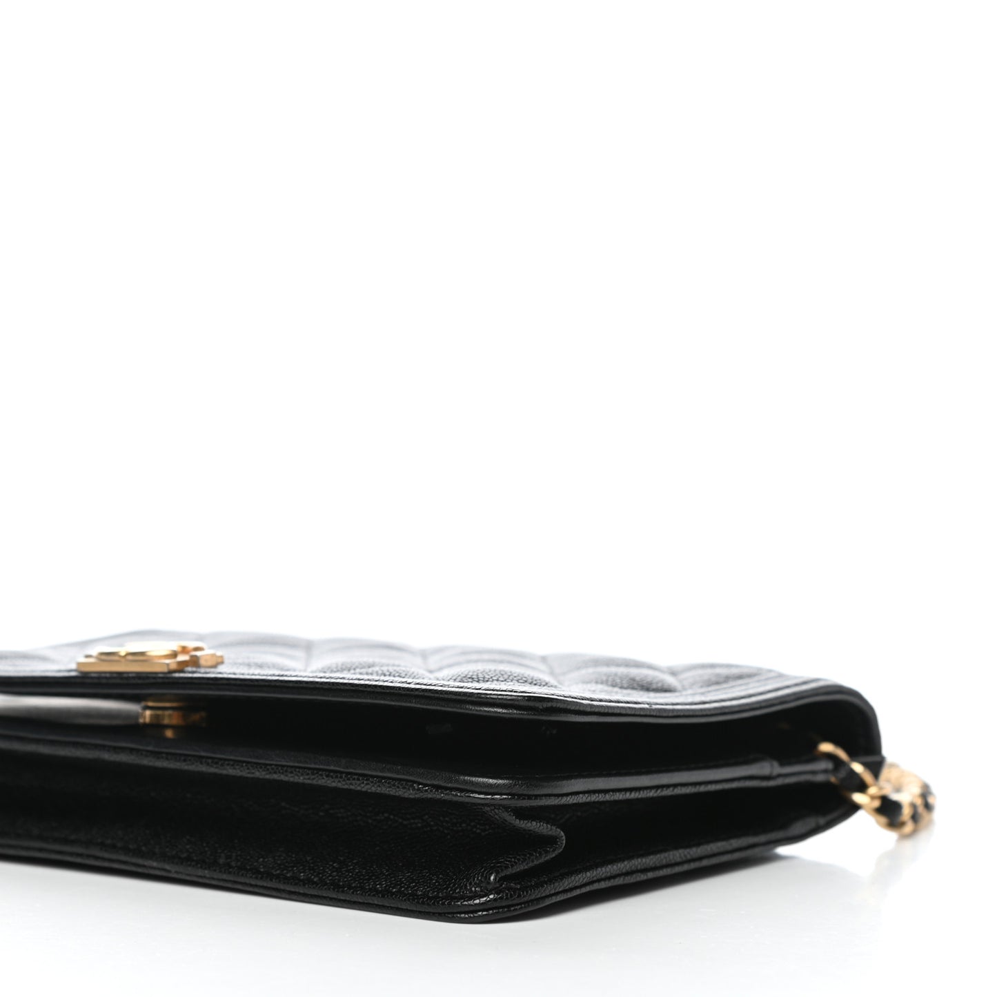Caviar Quilted Boy Wallet On Chain WOC Black
