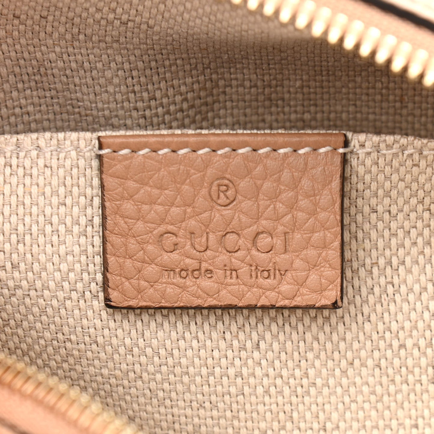Pebbled Calfskin Small Soho Disco Bag Camelia