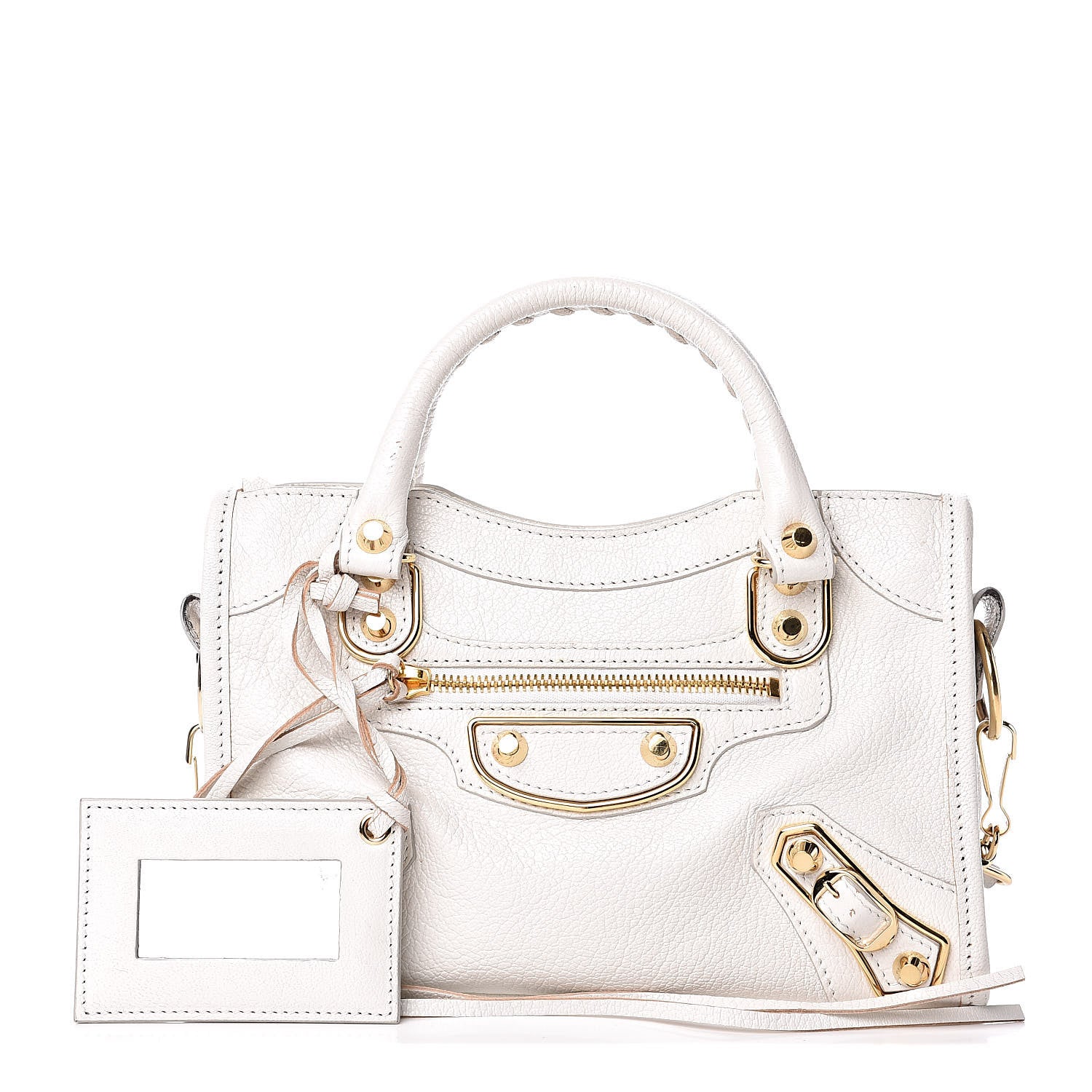 Balenciaga Chevre Gold Metallic Edge Hardware Mini City White 1 of 11