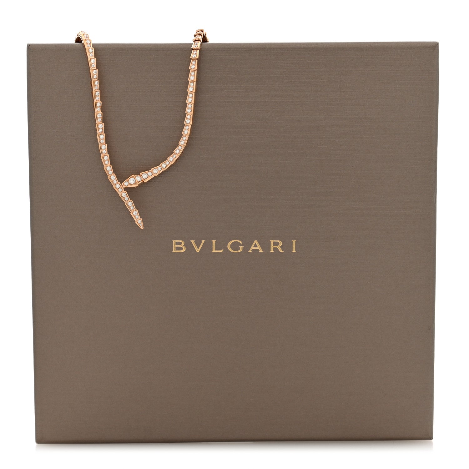 Bulgari 18K Rose Gold Diamond Serpenti Viper Full Pave Choker Necklace 6 of 6