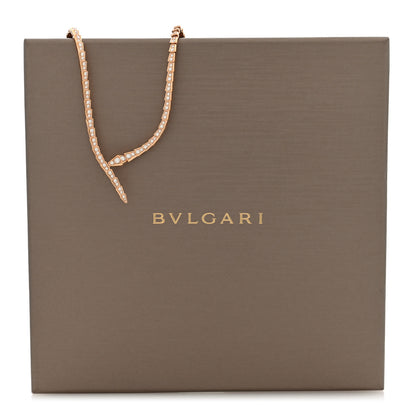 Bulgari 18K Rose Gold Diamond Serpenti Viper Full Pave Choker Necklace 6 of 6