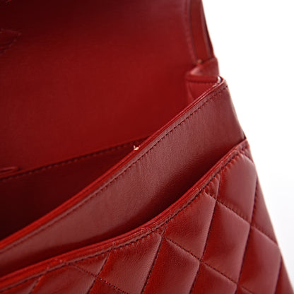 Chanel Lambskin Quilted Medium Double Flap Red 16 of 19