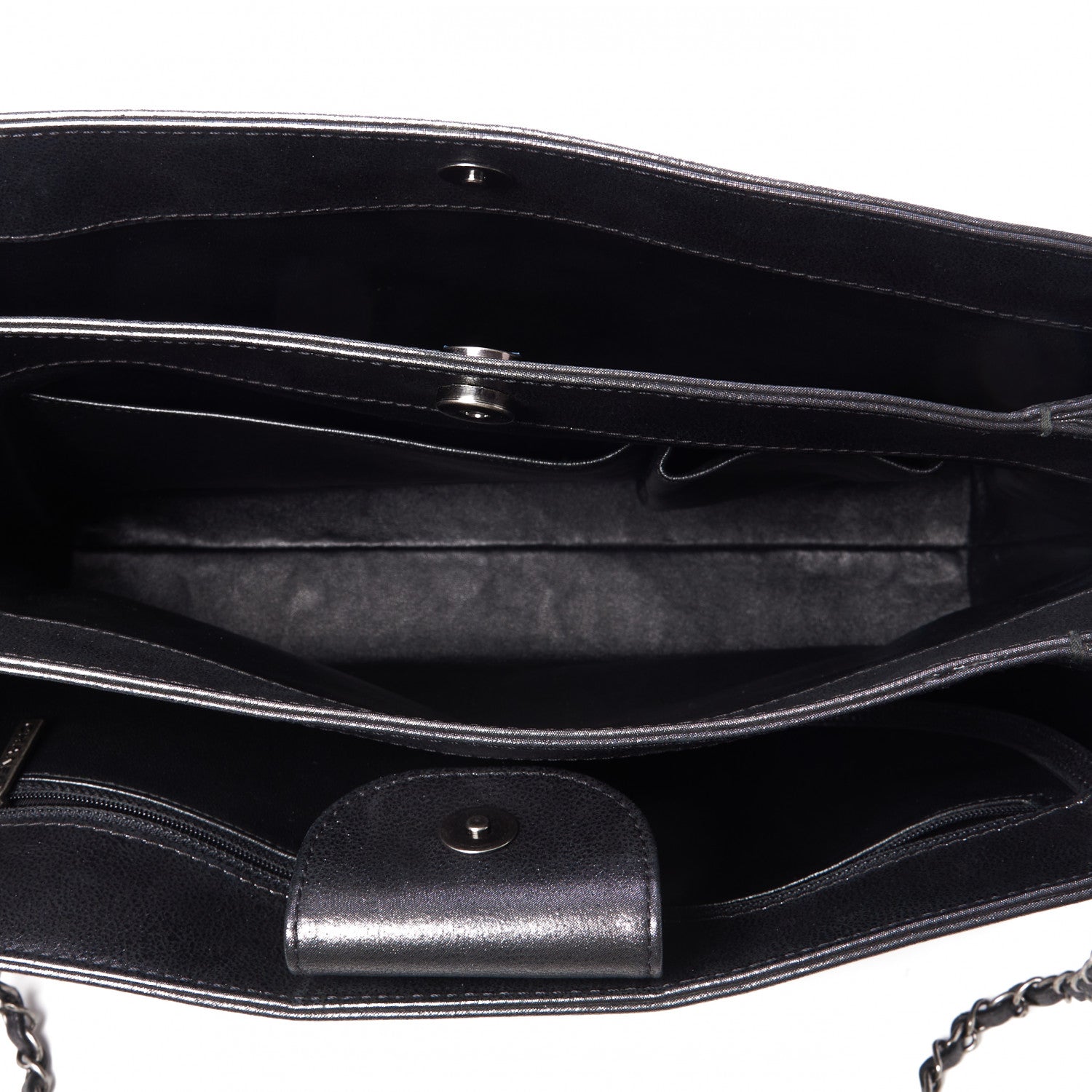 Chanel Iridescent Calfskin CC East West Shopping Tote Grey 6 of 9