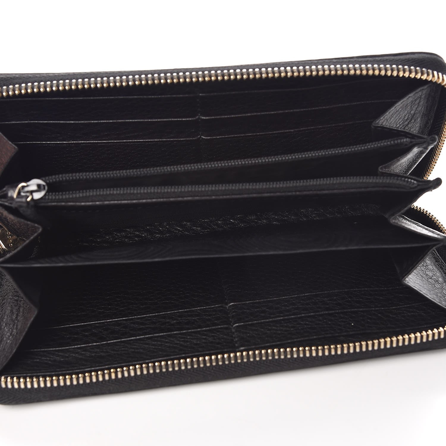 Gucci Pebbled Calfskin Soho Zip Around Wallet Black 5 of 8