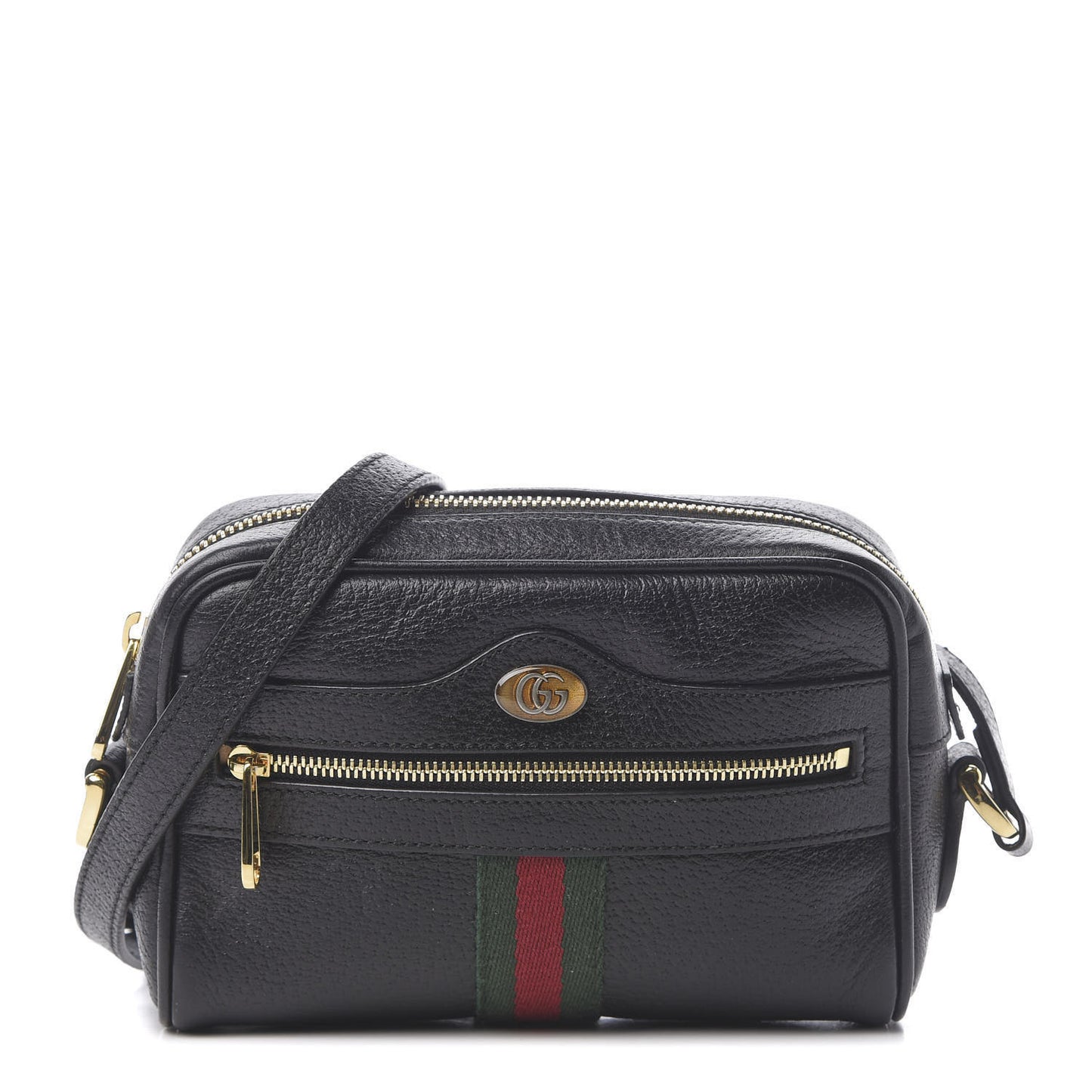 Calfskin Web Mini Ophidia Shoulder Bag Black