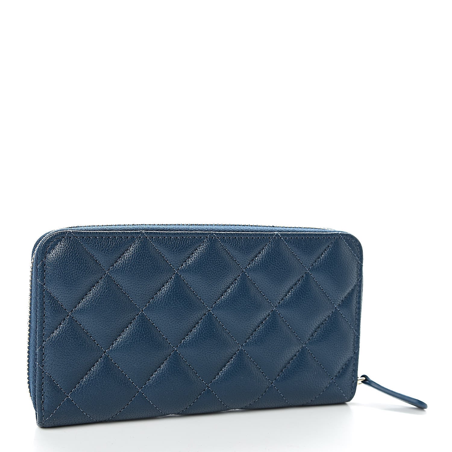 Chanel Lambskin Quilted 19 Small Zip Around Wallet Blue 3 of 9