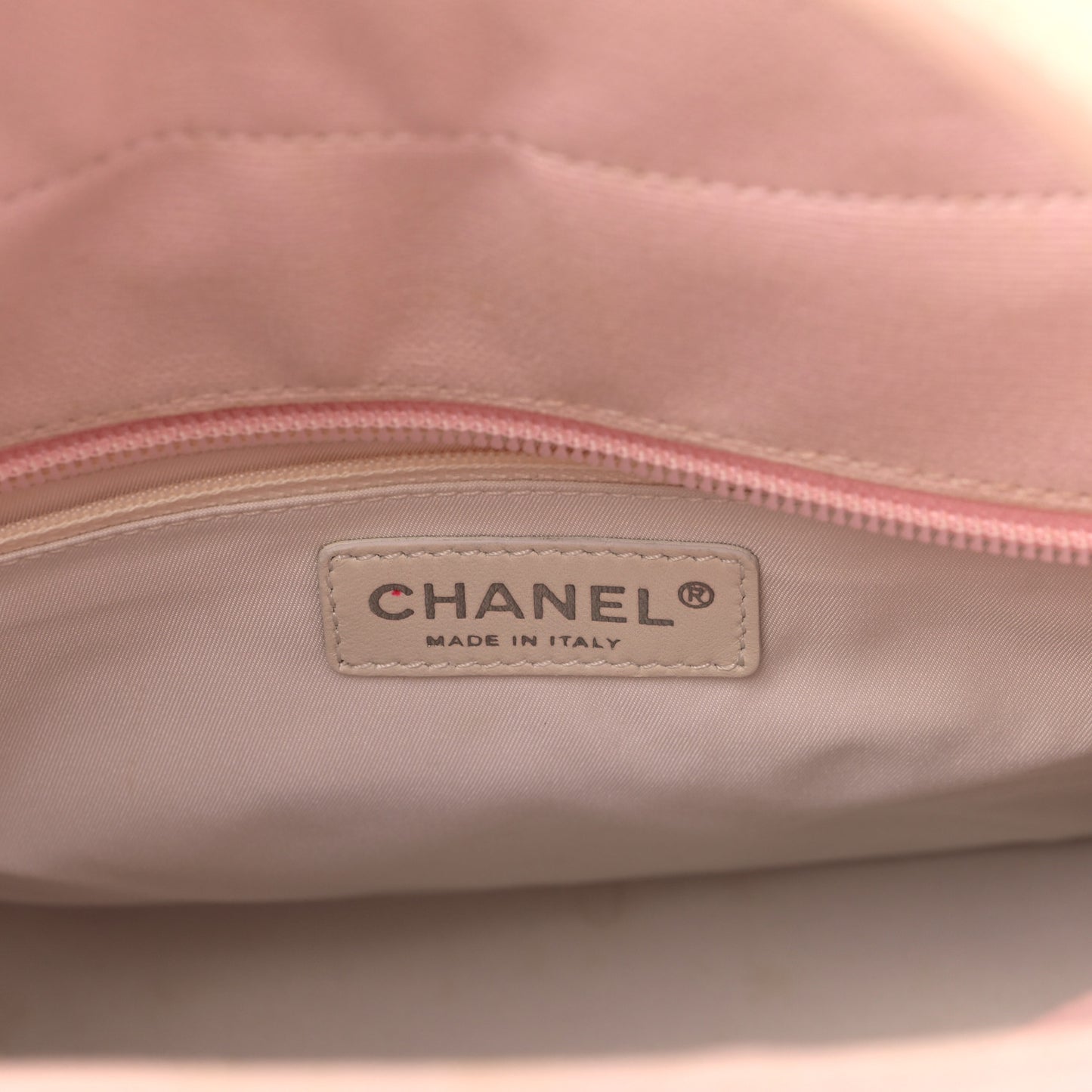 Coated Canvas Quilted Small Paris Biarritz Tote Light Pink