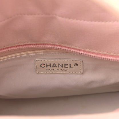 Chanel Coated Canvas Quilted Small Paris Biarritz Tote Light Pink 6 of 9