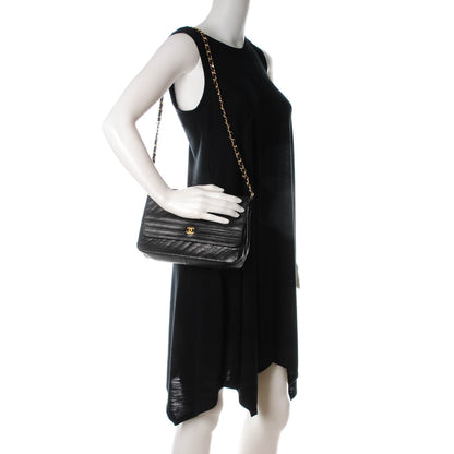 Chanel Lambskin Diagonal Quilted Small Single Flap Black 2 of 7