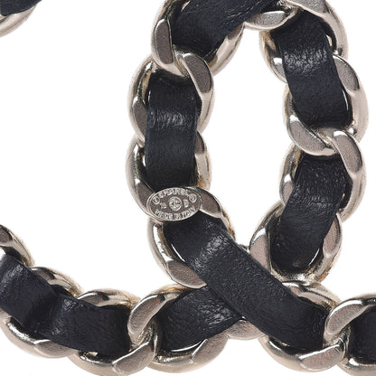 Chanel Lambskin Chain CC Brooch Black Gold 4 of 5