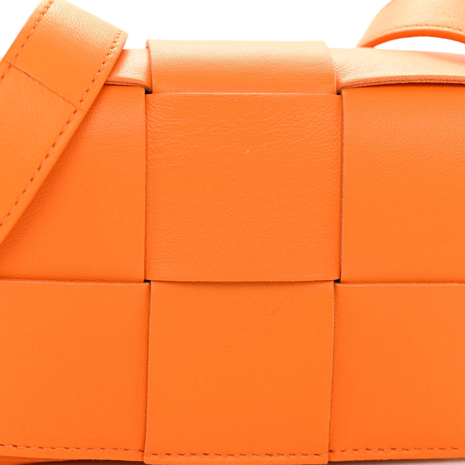 Bottega Veneta Lambskin Maxi Intreccio Candy Cassette Crossbody Bag Tangerine 7 of 9