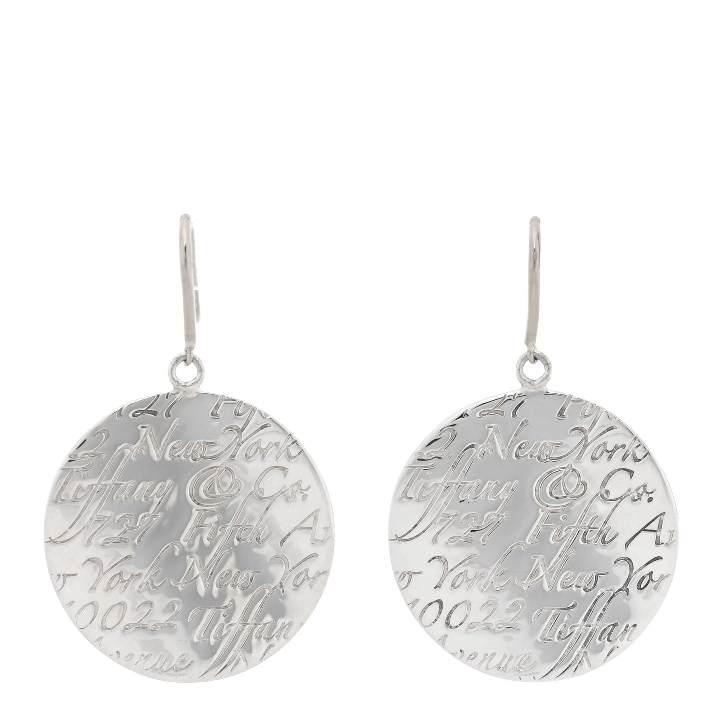 Sterling Silver Notes Round Drop Earrings