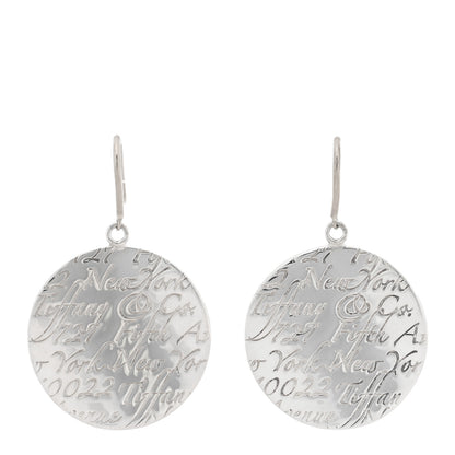 Tiffany Sterling Silver Notes Round Drop Earrings 1 of 4