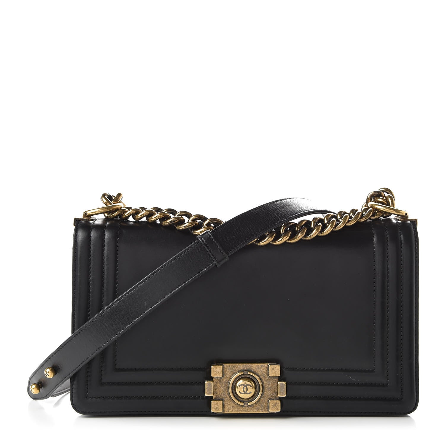 Chanel Glazed Calfskin Medium Boy Flap Black 1 of 10