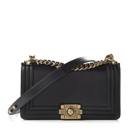 Chanel Glazed Calfskin Medium Boy Flap Black 1 of 10