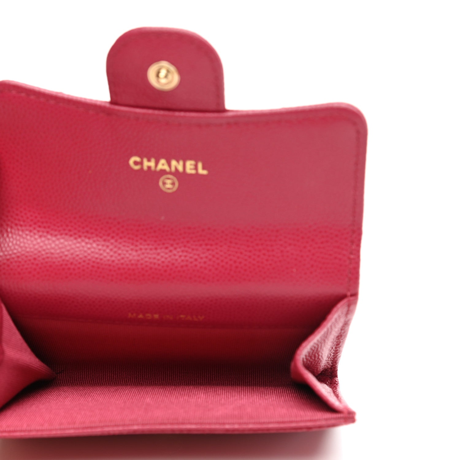 Chanel Caviar Quilted Flap Card Holder Wallet Dark Pink 5 of 9