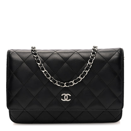 Chanel Lambskin Quilted Wallet On Chain WOC Black 1 of 10