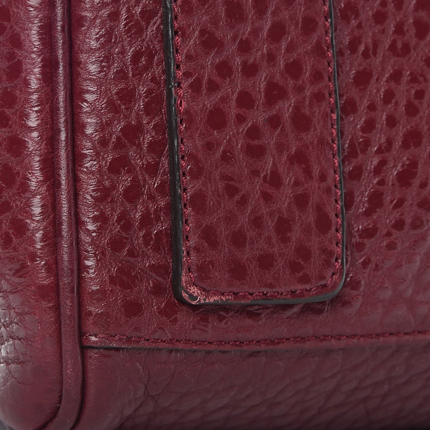 Shiny Grain Polly Push Lock Satchel Conker