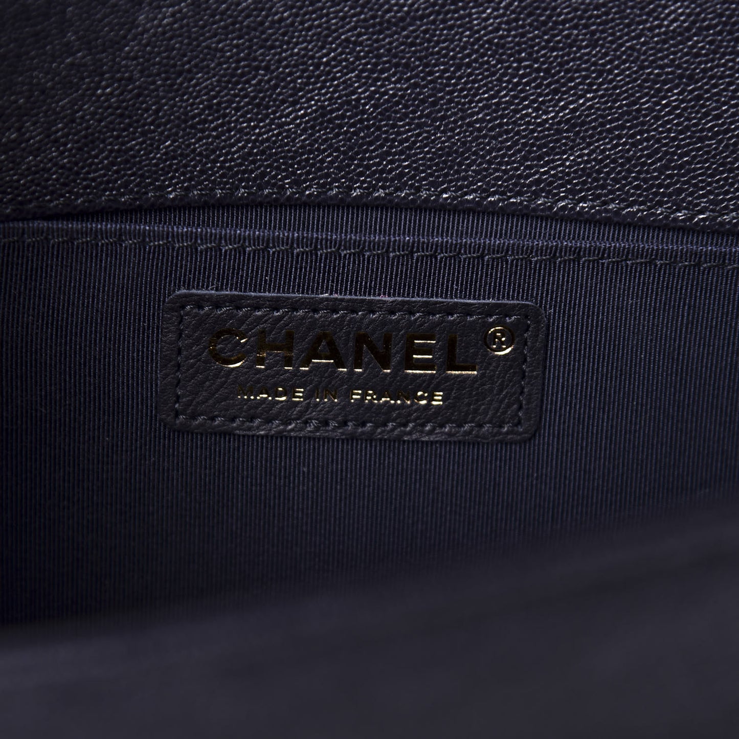 Caviar Quilted Medium Boy Flap Dark Blue