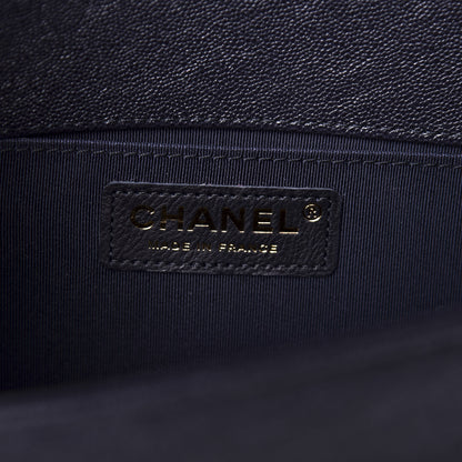 Chanel Caviar Quilted Medium Boy Flap Dark Blue 7 of 10