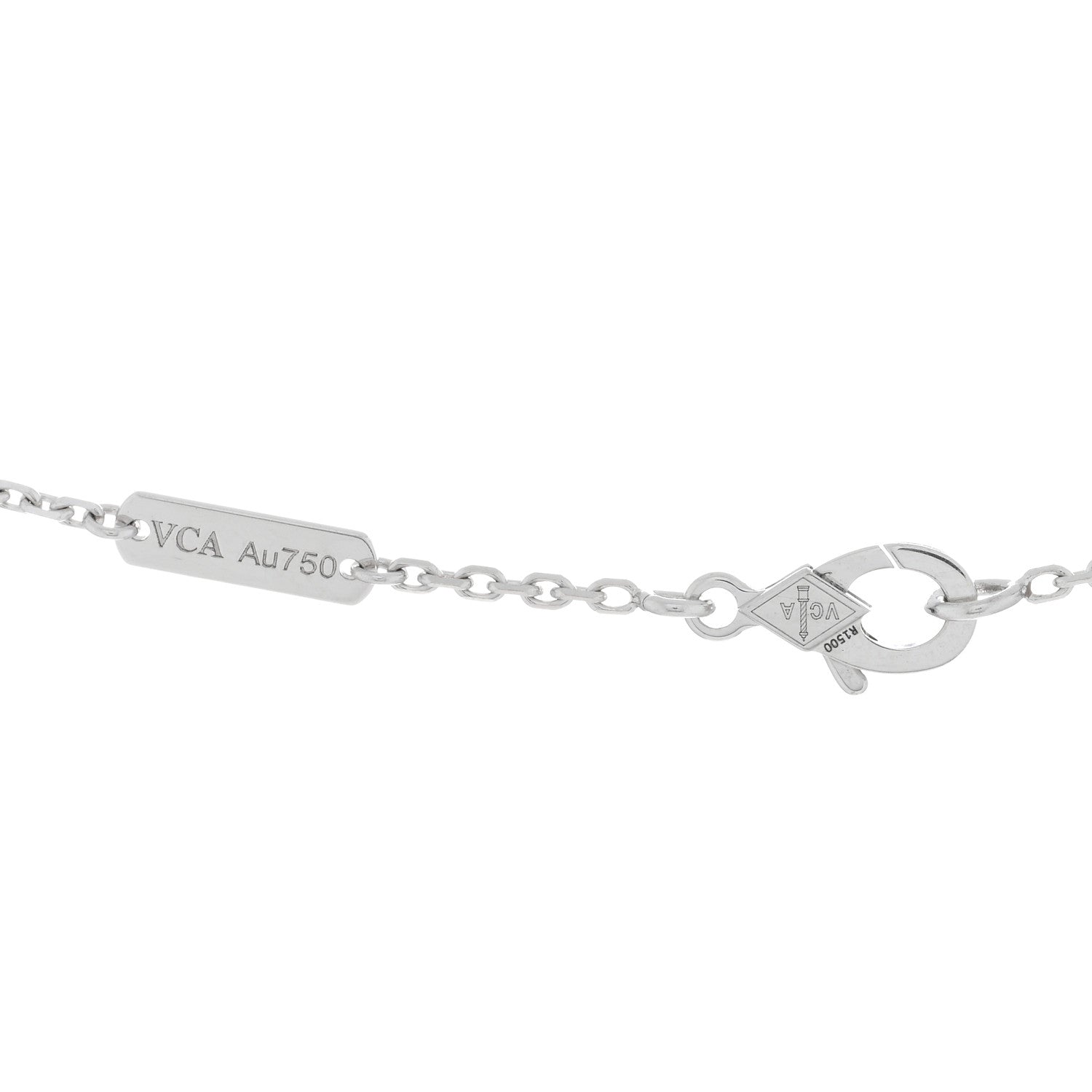 Van Cleef & Arpels 18K White Gold Mother of Pearl Vintage Alhambra Pendant Necklace 4 of 4