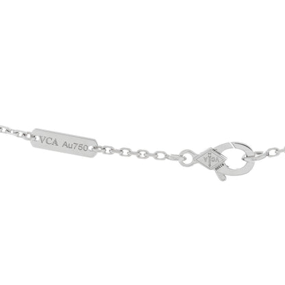 Van Cleef & Arpels 18K White Gold Mother of Pearl Vintage Alhambra Pendant Necklace 4 of 4