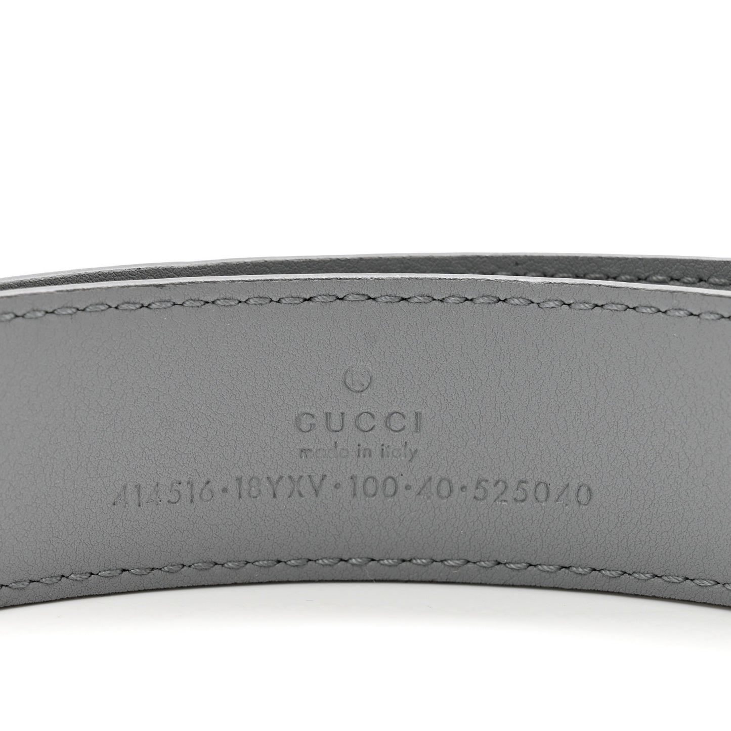 Azalea Calfskin Enamel Monochrome Double G 30mm Belt 100 40 Deep Grey