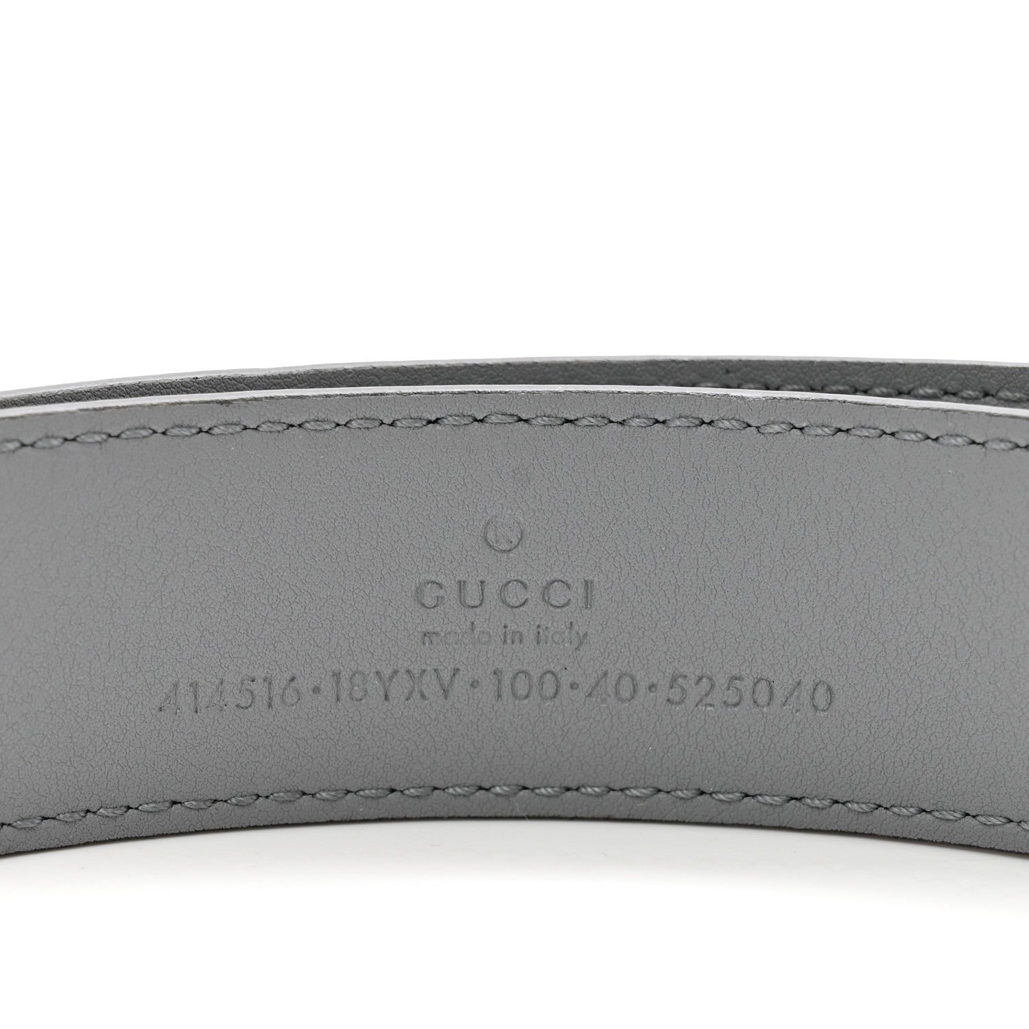 Gucci Azalea Calfskin Enamel Monochrome Double G 30mm Belt 100 40 Deep Grey 3 of 4
