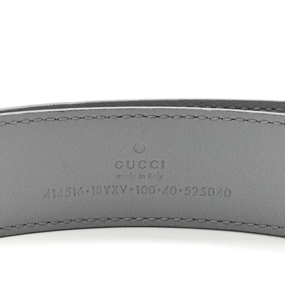 Gucci Azalea Calfskin Enamel Monochrome Double G 30mm Belt 100 40 Deep Grey 3 of 4