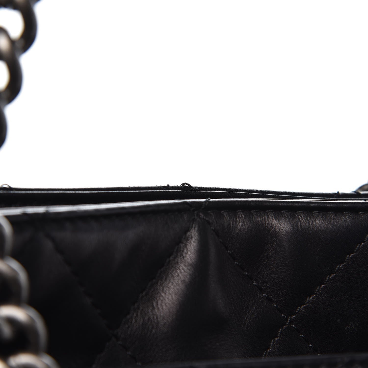 Chanel Calfskin Quilted Shopping In Chains Tote Black 12 of 13