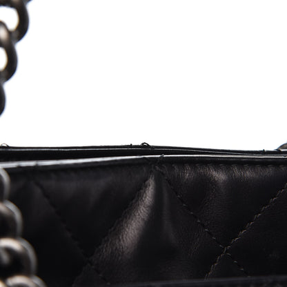 Chanel Calfskin Quilted Shopping In Chains Tote Black 12 of 13