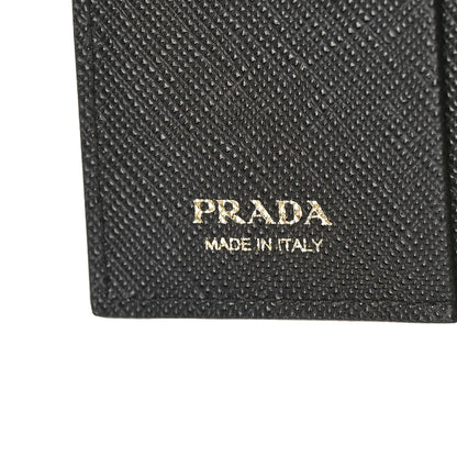 Prada Saffiano Shine Monochrome Bi-Fold Wallet Black 6 of 8