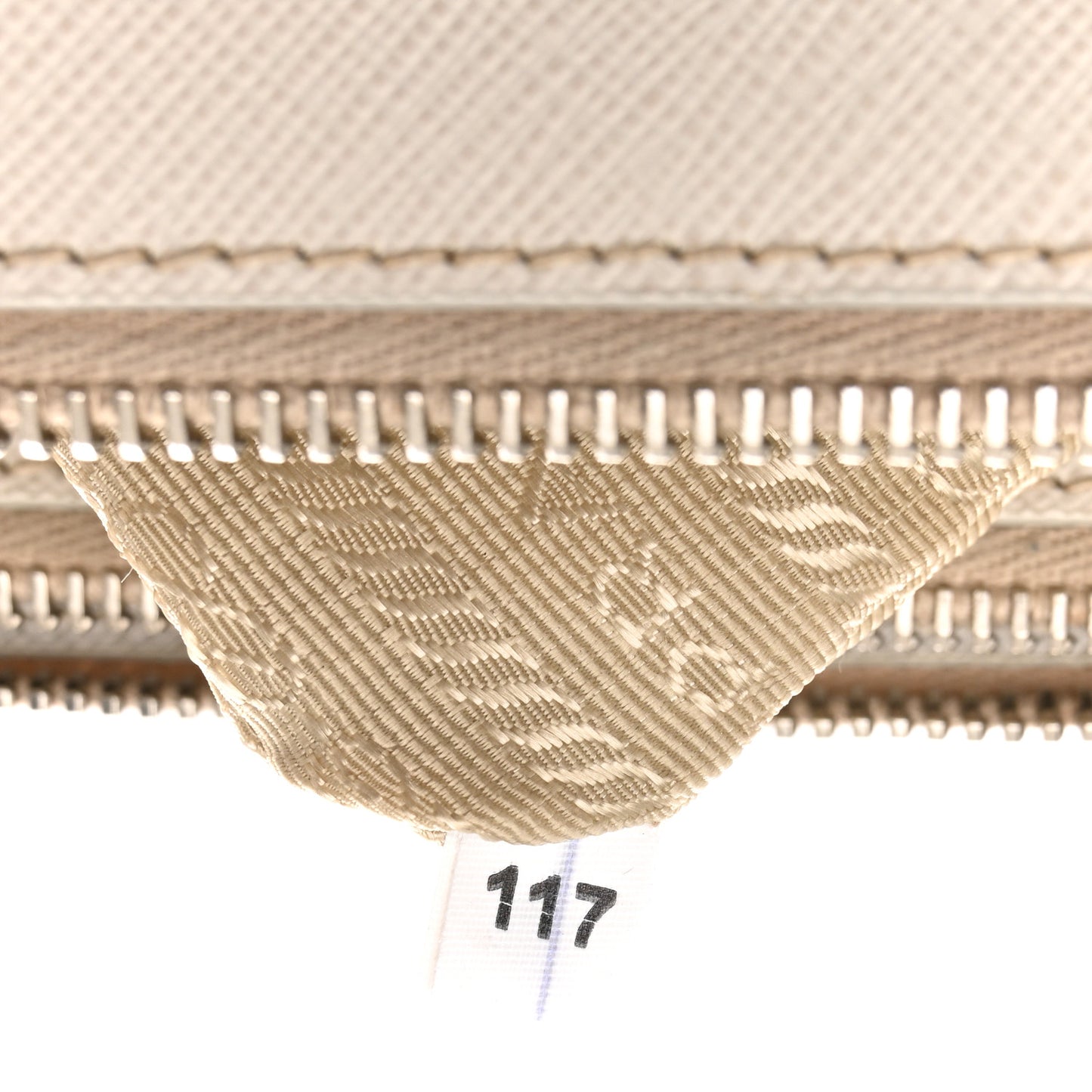 Saffiano Lux Studded Crystal Medium Galleria Double Zip Tote Talco