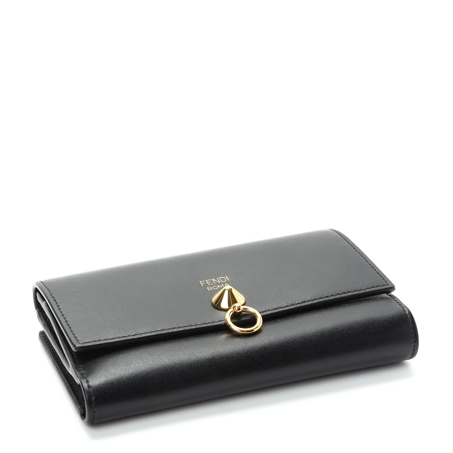 Fendi Vitello Liberty Century Lucido By The Way Medium Bi-Fold Wallet English Black 4 of 8