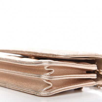 Chanel Metallic Lambskin Quilted Mini Wallet On Chain WOC Gold 7 of 10