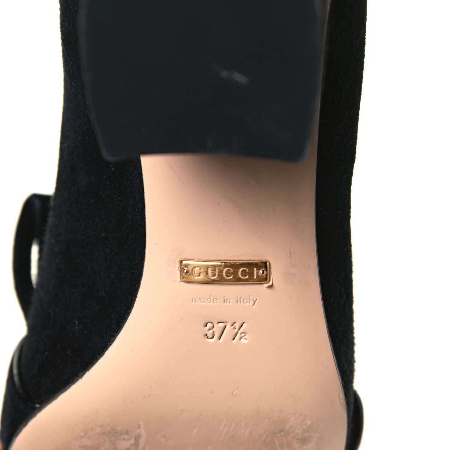 Kid Scamosciato GG Marmont Fringe 50mm Loafer Pumps 37.5 Black