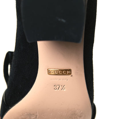 Gucci Kid Scamosciato GG Marmont Fringe 50mm Loafer Pumps 37.5 Black 11 of 12