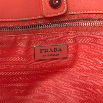 Prada Nappa Woven Tote Corallo 6 of 17