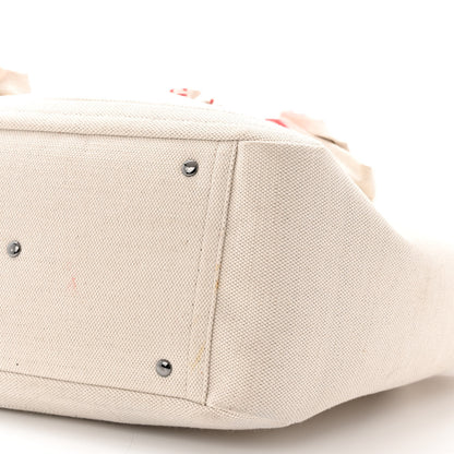 Valentino Garavani Canvas Large Atelier 09 Rose Blossom Edition Tote Bag Naturale 10 of 13
