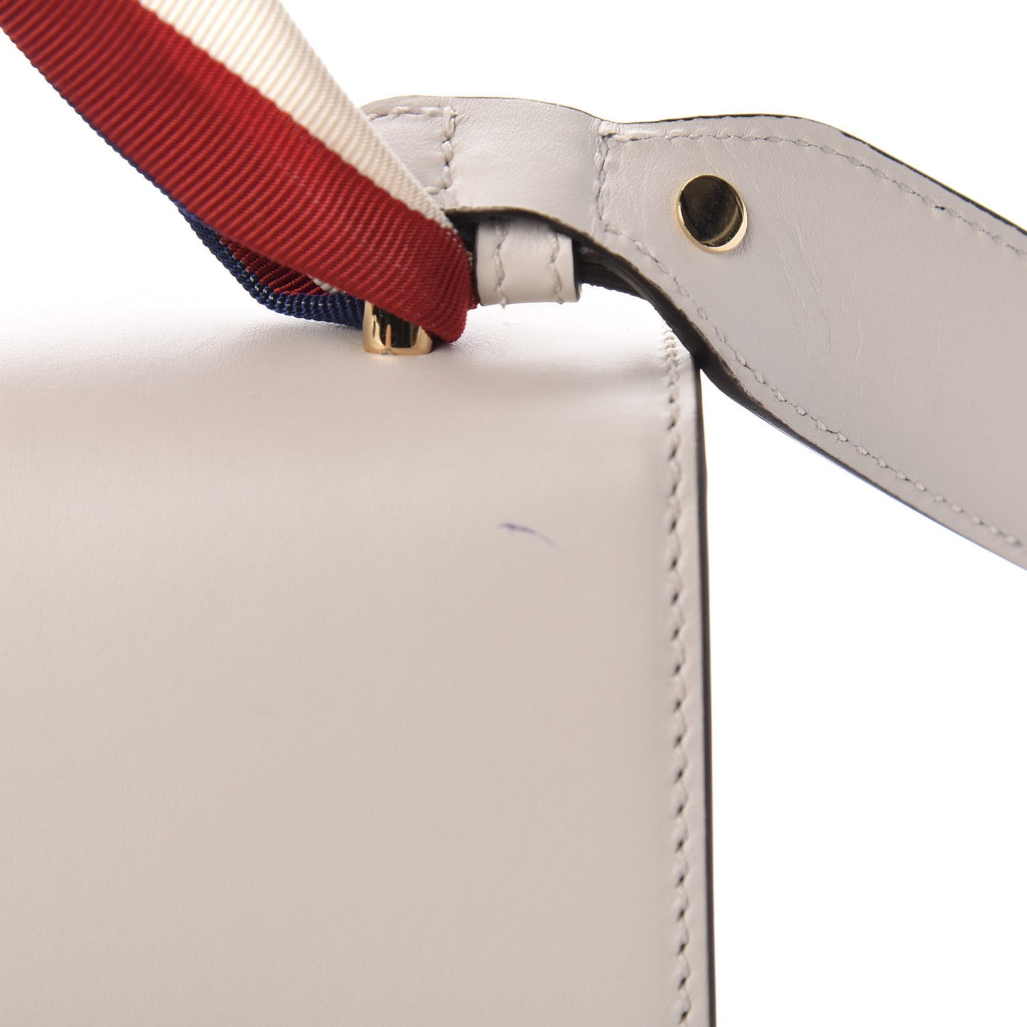 Calfskin Embroidered Small Sylvie Shoulder Bag White