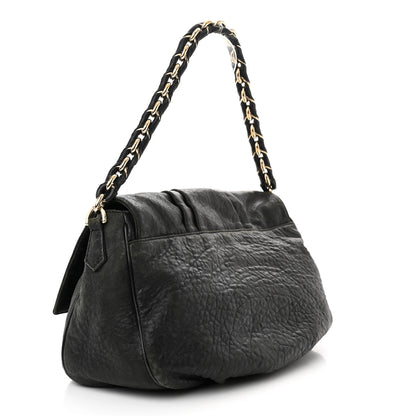 Fendi Crinkled Lambskin Mia Shoulder Flap Black 3 of 11