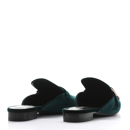 Hermes Velours Beauty Mules 36.5 Petrole 4 of 8