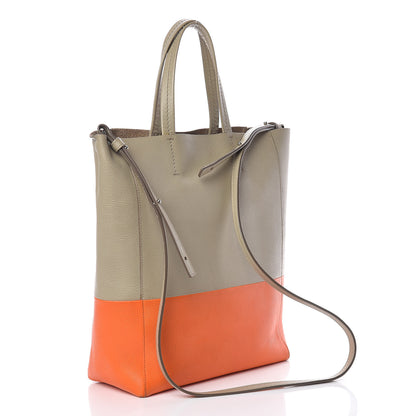 Celine Grained Calfskin Small Vertical Bi-Cabas Fluo Orange Taupe 3 of 23