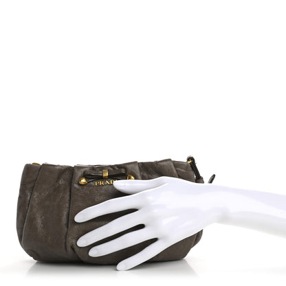 Prada Vitello Shine Mordore Wristlet Clutch Argilla 2 of 13