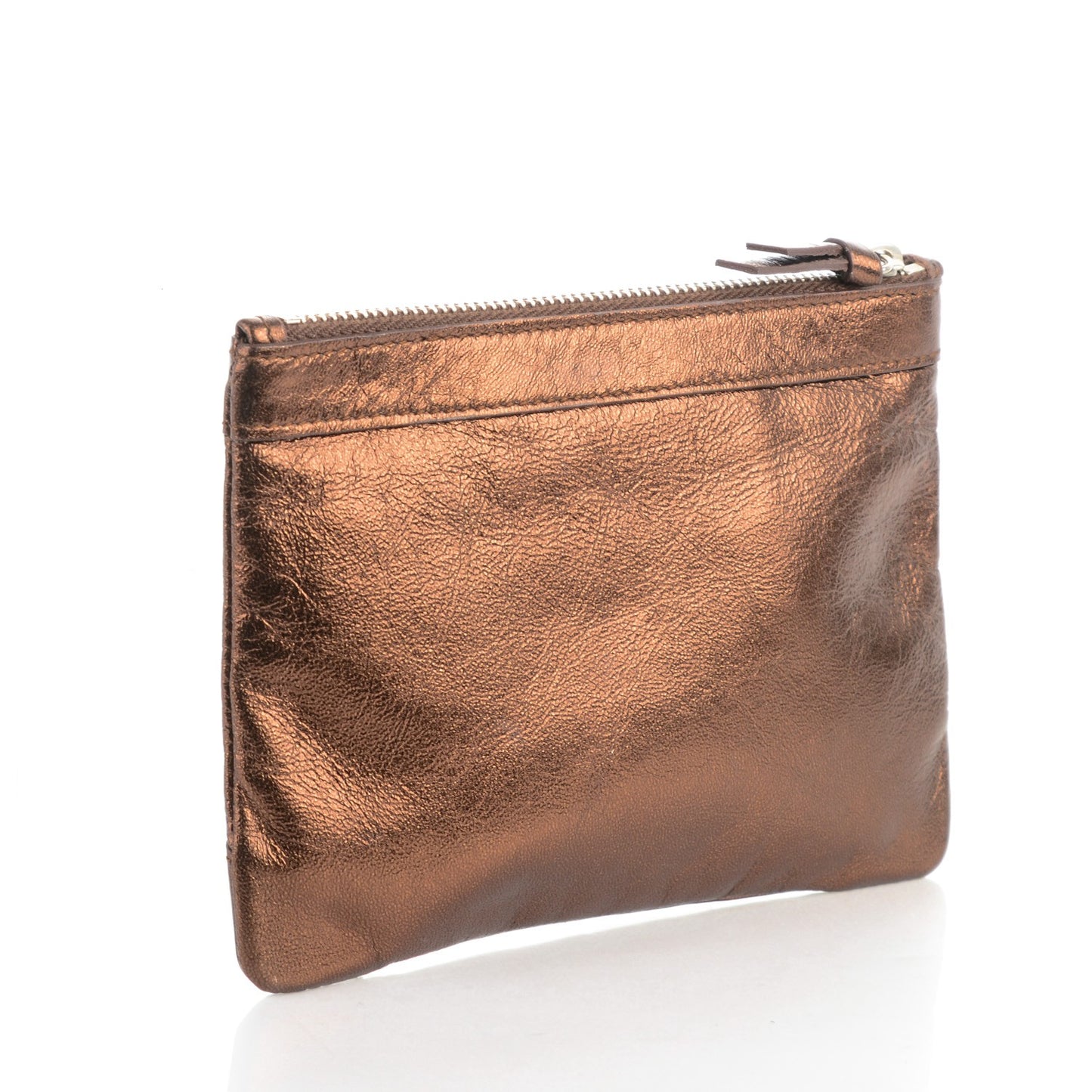 Metallic Agneau Silver Hardware M Porte-Monnaie Coin Purse Sparkle Bronze