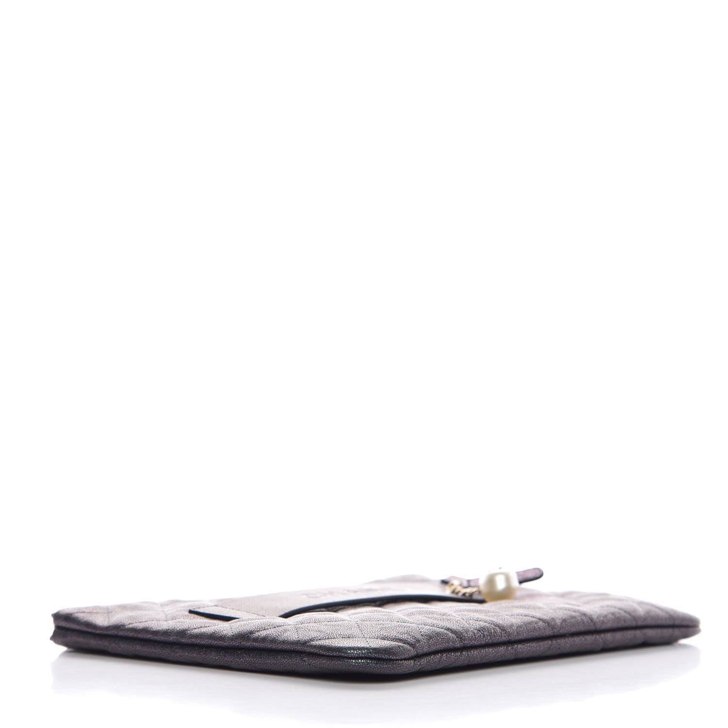 Chanel Iridescent Caviar Medium Night by the C Pouch Clutch Black 4 of 9
