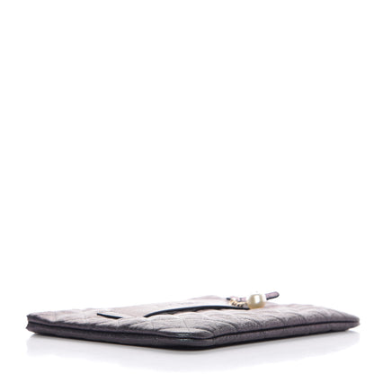Chanel Iridescent Caviar Medium Night by the C Pouch Clutch Black 4 of 9