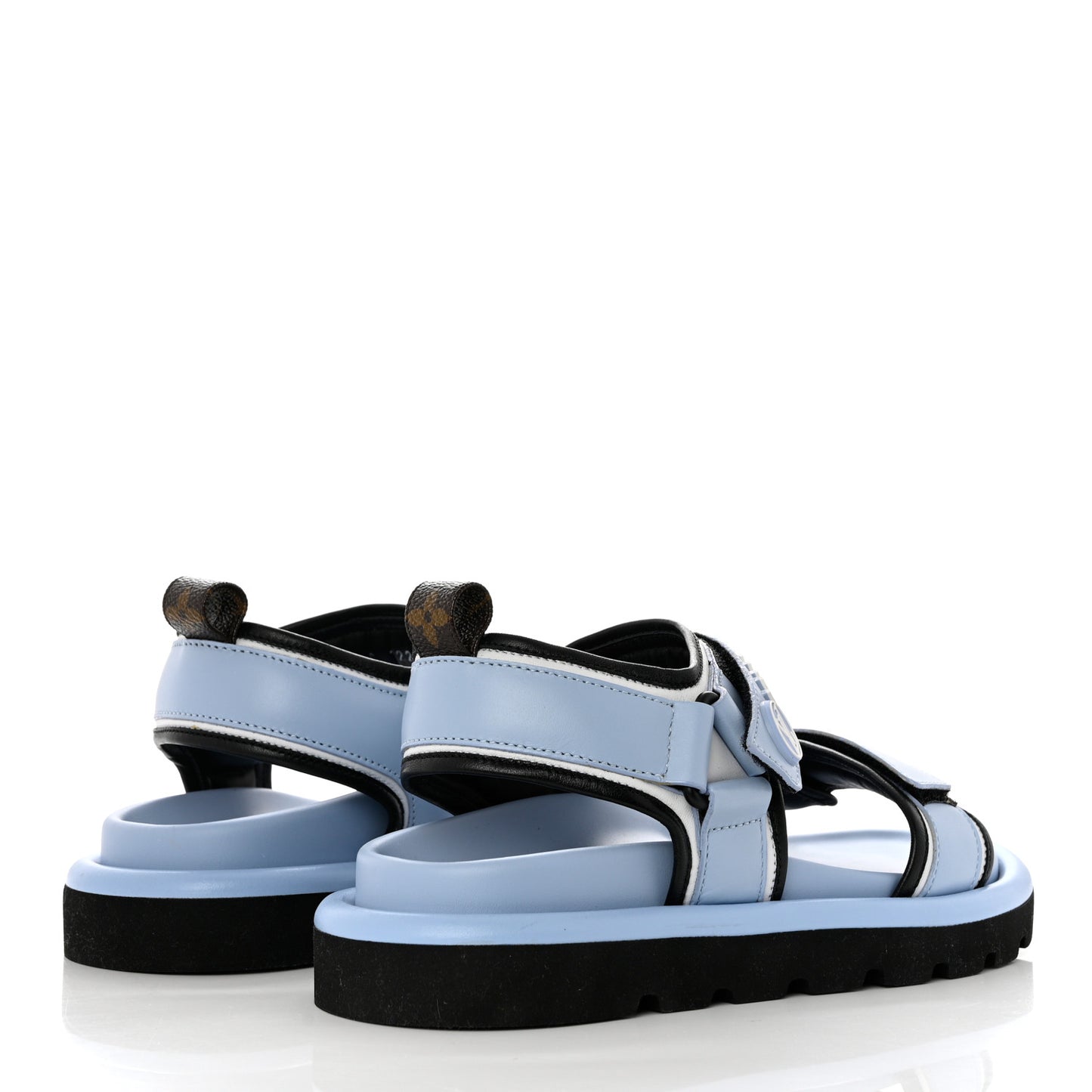 Calfskin Pool Pillow Flat Comfort Sandals 37 Blue