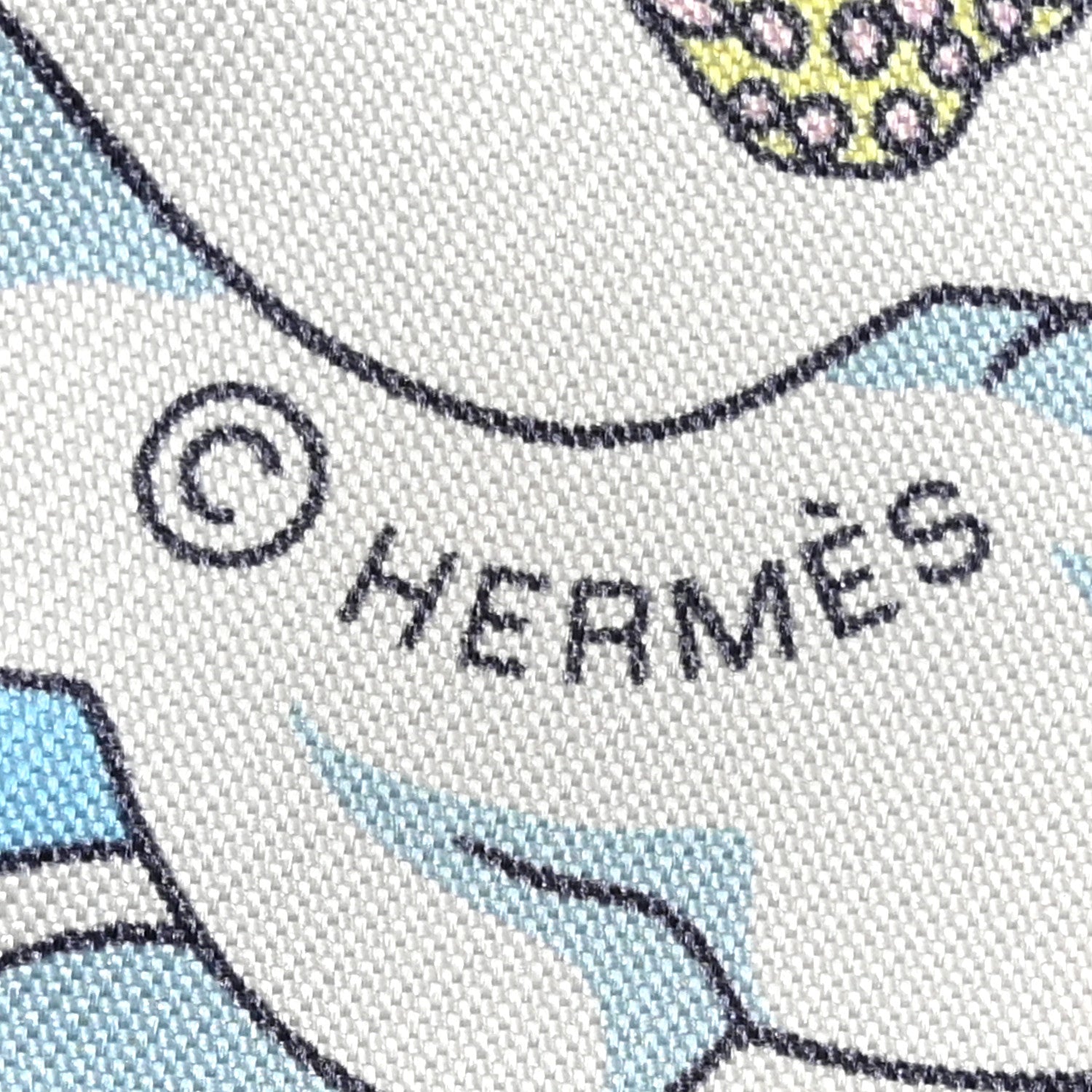 Hermes Silk Sur Mon Nuage Twilly Abricot Bleu Multicolor 3 of 4